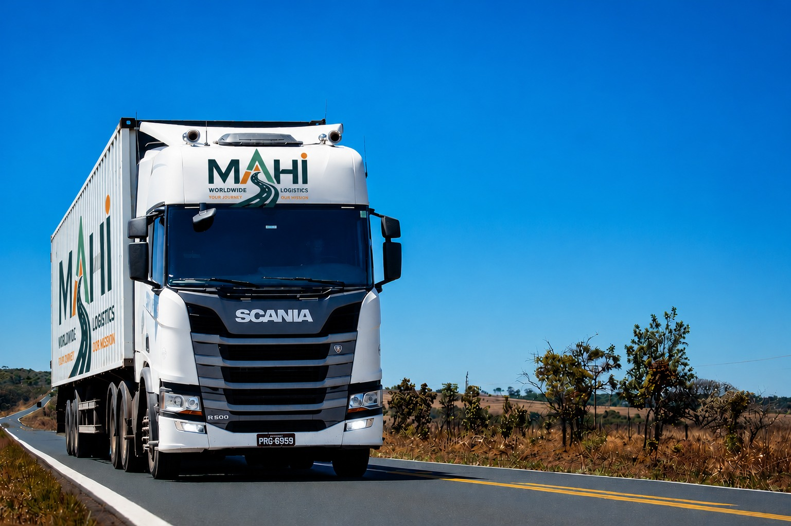 Delivery truck on highway